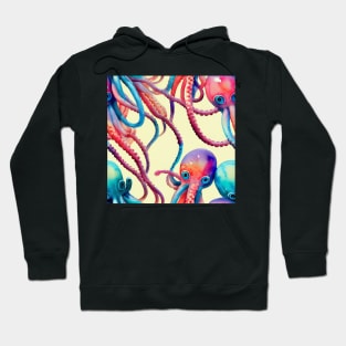 Watercolor octupus pattern Hoodie